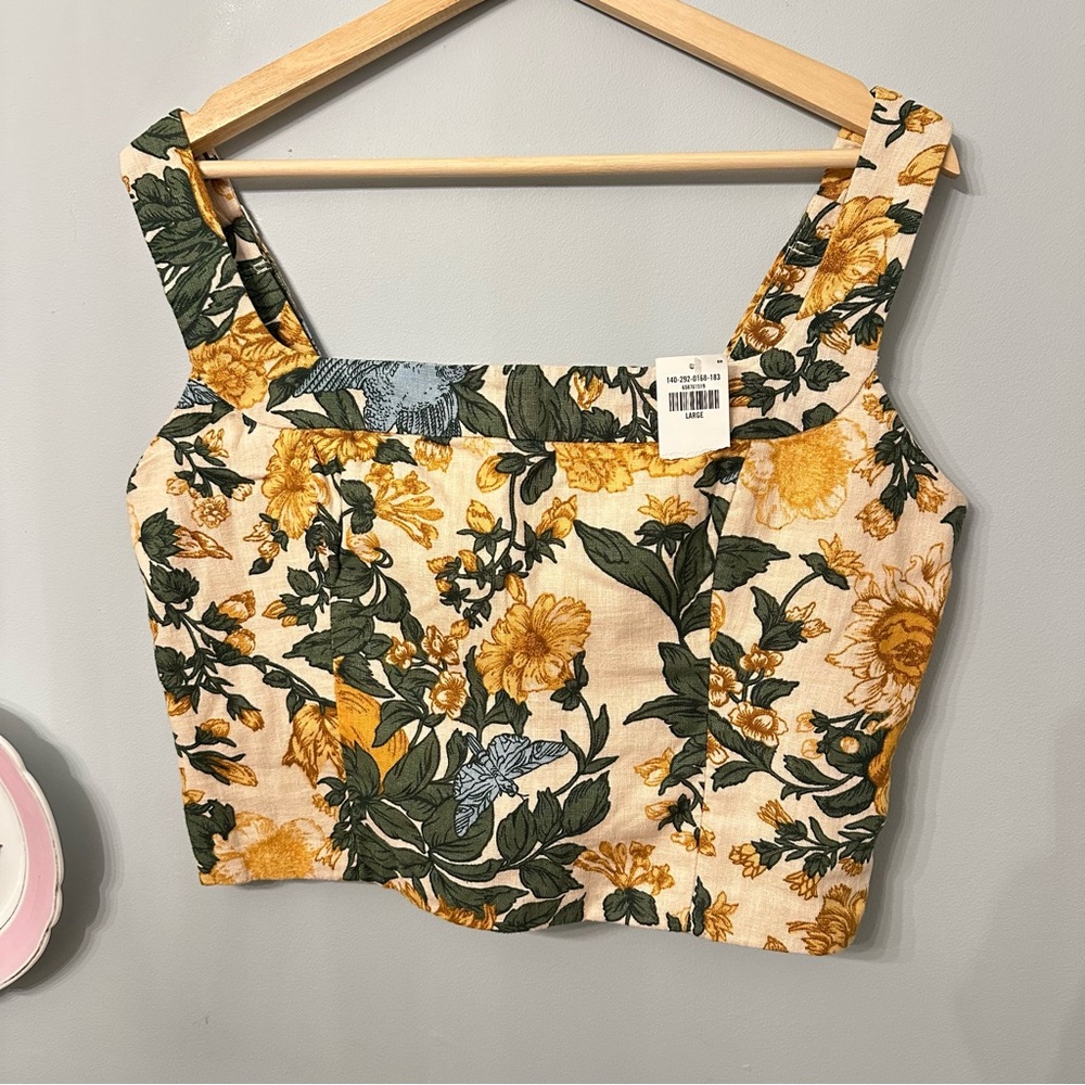 Abercrombie & Fitch Floral Tank Top - Yellow, Green, Blue